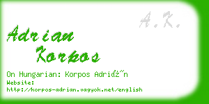 adrian korpos business card